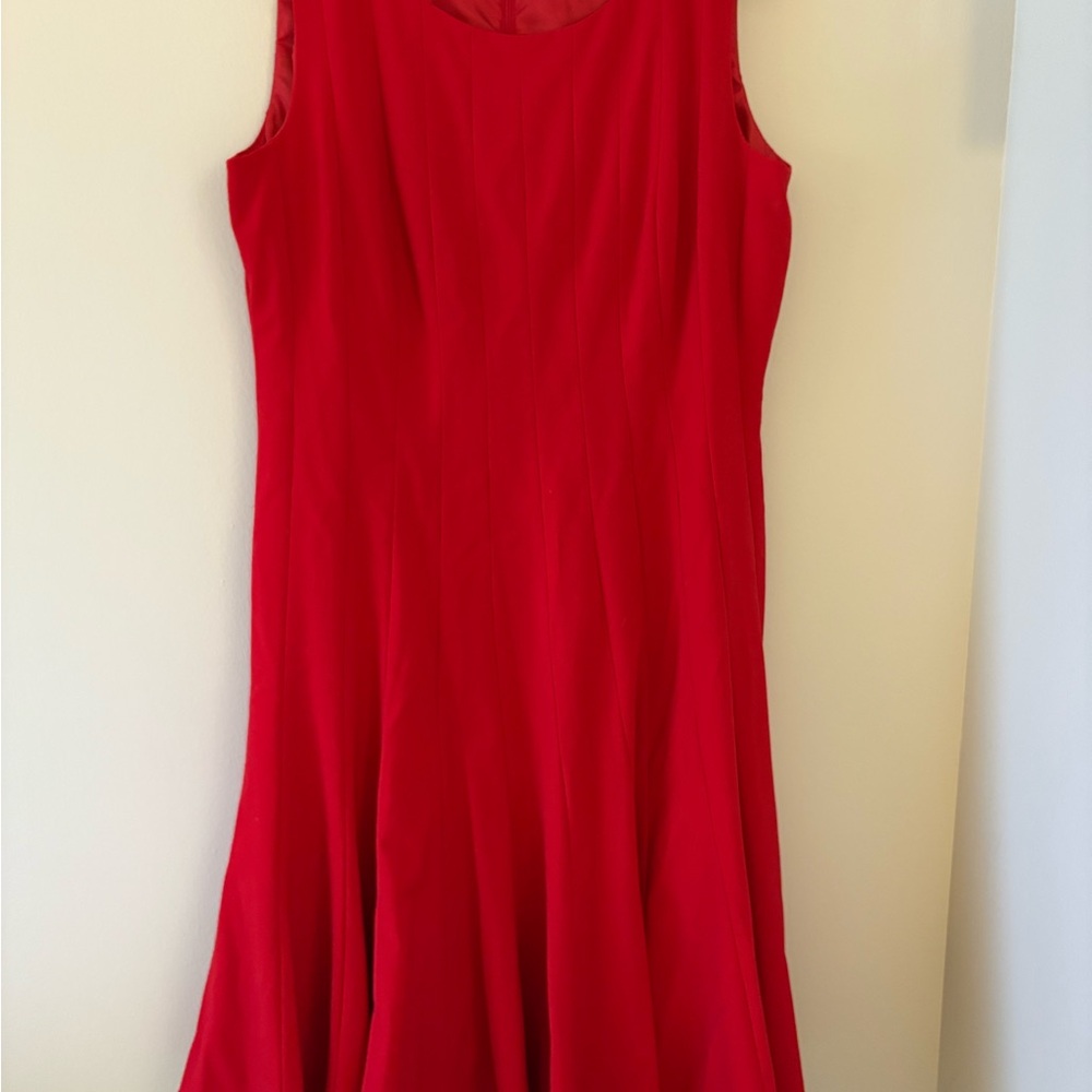 Elegant Red Calvin Klein Sleeveless Dress